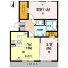 メイプルコート 2LDKの間取り