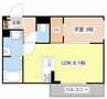 ビオット彦根　B棟 1LDKの間取り