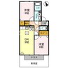 クラージュ　Ｂ棟 2DKの間取り