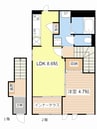 ルトゥール野村 1LDKの間取り