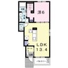 Ｃａｓａ　エスポワール　水口 1LDKの間取り