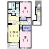 プロムナード南谷Ⅱ 2LDKの間取り