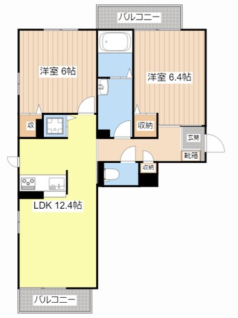 間取図 ベレオ　ＩＷＡＨＡＴＡ