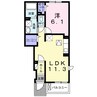 フロントパーク　こうかⅠ 1LDKの間取り