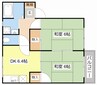 フレグランス北山 2DKの間取り