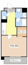 カーサヴィヴァーチェ 1Kの間取り