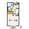 コリーナ 1Kの間取り