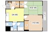 十一屋DOA 2DKの間取り