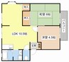 名瀬ハイム 2LDKの間取り