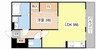 セジュールジュン 1LDKの間取り