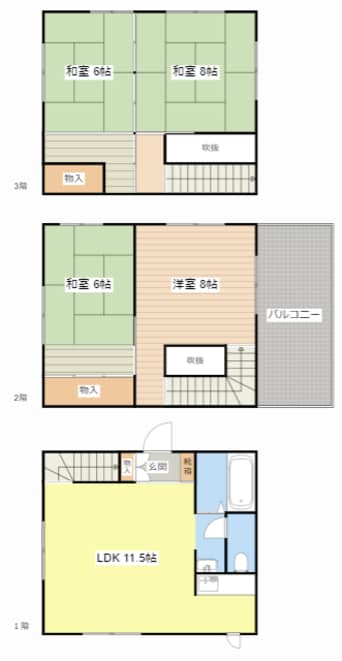 間取図 新旭町針江S邸貸家