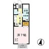グランシャリオ 1Kの間取り