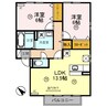 リビングタウン貴生川　B棟 2LDKの間取り
