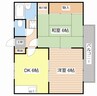 エステート近畿日野Ｂ 2DKの間取り