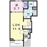 ノール・アンソレイエ・ＳＳＳ 1LDKの間取り
