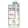 レスパスカルム 1LDKの間取り