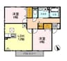 リビングタウン水口　C棟 2LDKの間取り