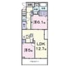 レスパスカルム 2LDKの間取り