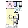 ウッド・ビレッジ 1LDKの間取り