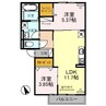 メルベーユM 2LDKの間取り
