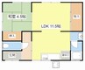 石部西借家山本邸 1LDKの間取り