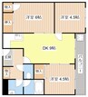 生出マンション 3DKの間取り