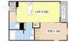グロワール野村 1LDKの間取り