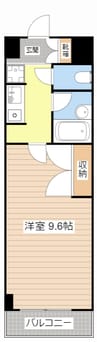 シャン・ド・フルール竹村 1Kの間取り