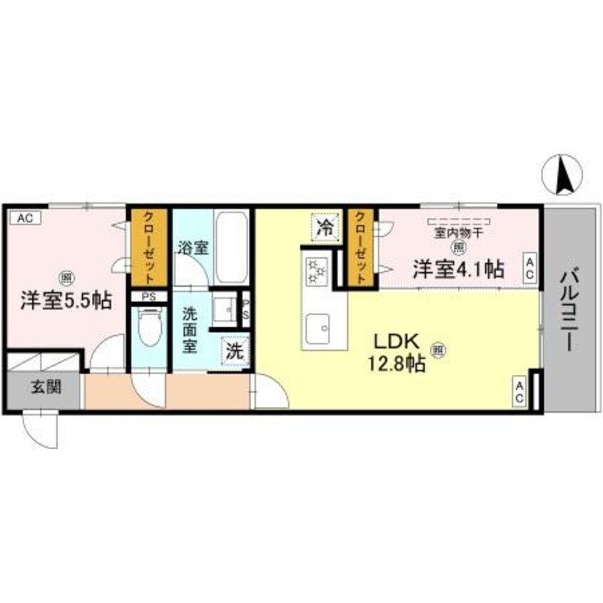 間取図 Ｄ－ＲＯＯＭ 東矢倉