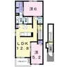メディカル・堂ノ上 2LDKの間取り