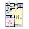 グランシェーネ 1LDKの間取り