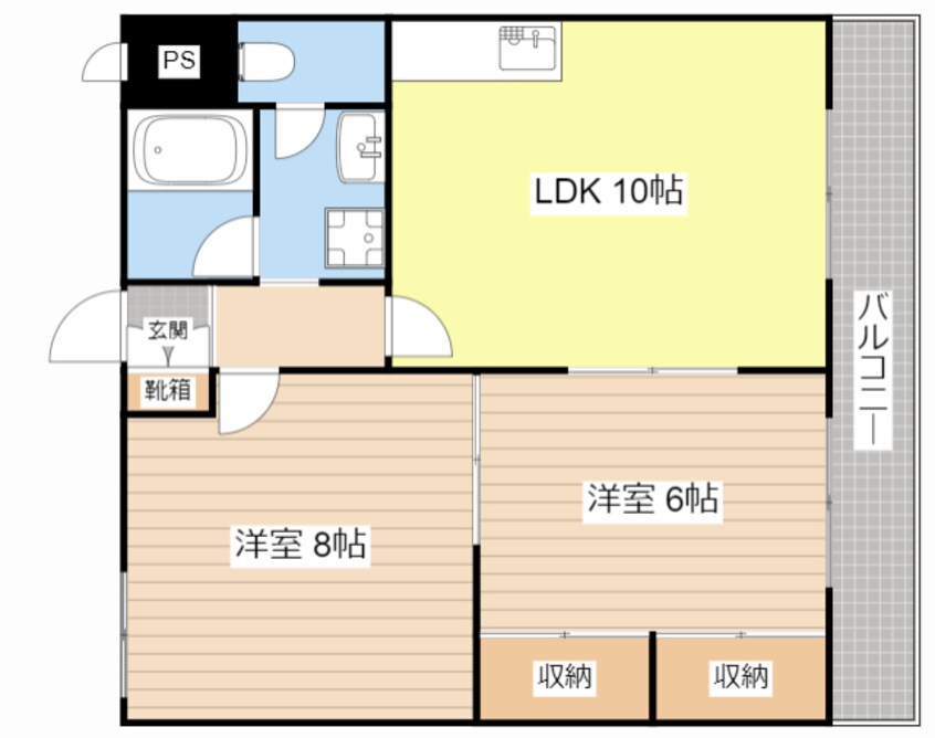 間取図 トップペアー福甚No.2