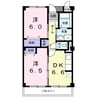 レーベンバンブーⅡ 2DKの間取り