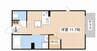 サーティーン１１ 1Rの間取り