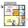 Casa Ciel 1LDKの間取り