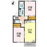 コンフォール美喜　Ⅰ 2DKの間取り