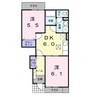 クレストール鈴木 2DKの間取り