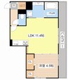 シャルール 1LDKの間取り