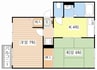 菩提樹ハイツA 2Kの間取り