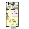 グランダールクラタ 1LDKの間取り