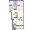 八幡東町アパート 1LDKの間取り