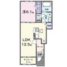八幡東町アパート 1LDKの間取り