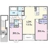 クレール聖和Ｃ 2LDKの間取り