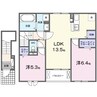 クレール聖和Ｃ 2LDKの間取り