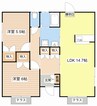 竜王町戸建 2LDKの間取り