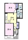 ヴィラ　アンソレイエⅢ 2DKの間取り