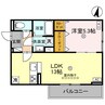 Dレジデンス東近江 1LDKの間取り