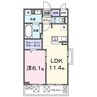 バンブーフォレスト　Ⅱ 1LDKの間取り