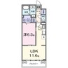 バンブーフォレスト　Ⅱ 1LDKの間取り