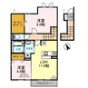 Ｄ-ｒｏｏｍ　サウスウィンド 2LDKの間取り